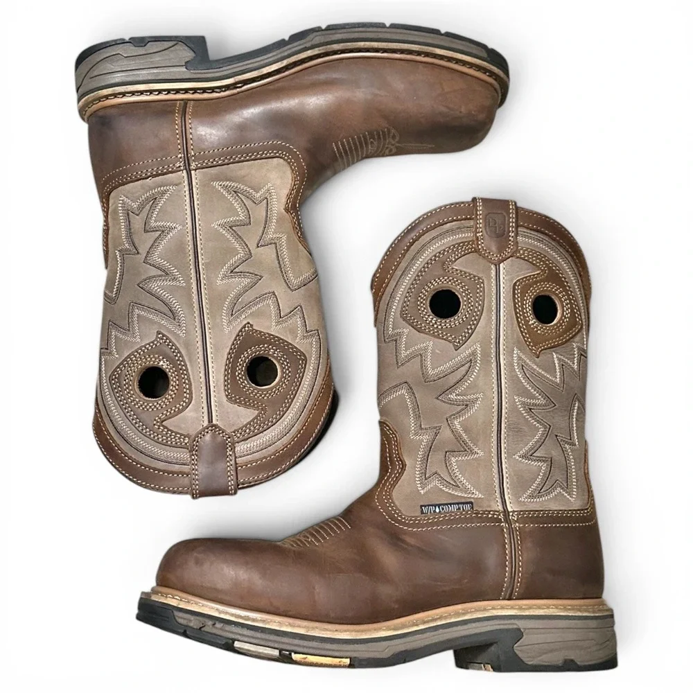Dan Post Kirk Mens 9.5 Composite Toe Waterproof Brown Leather Work Boots DP59456